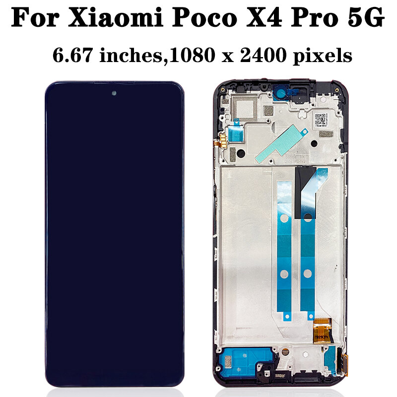 Test dla Xiaomi Poco X4 Pro 5G 2201116PG LCD z ekranem dotykowym Digitizer do części zamiennych Poco X4Pro 5G LCD