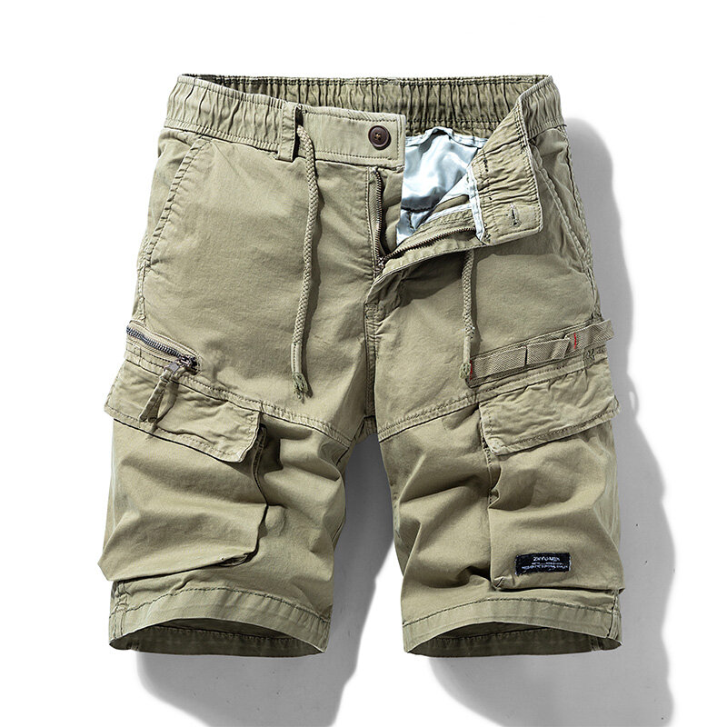 New Summer Men Cotton Tactical Cargo Shorts Plus Size Mens Breeches Multi-Pocket Shorts Men Spring Fashion Joggers Shorts Male