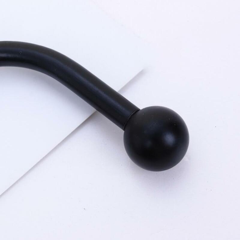 6.3 Inch Aluminum Alloy Black Wall Mounted Curtain Hook Heavy Duty Hanging Hook for Fabric Curtains