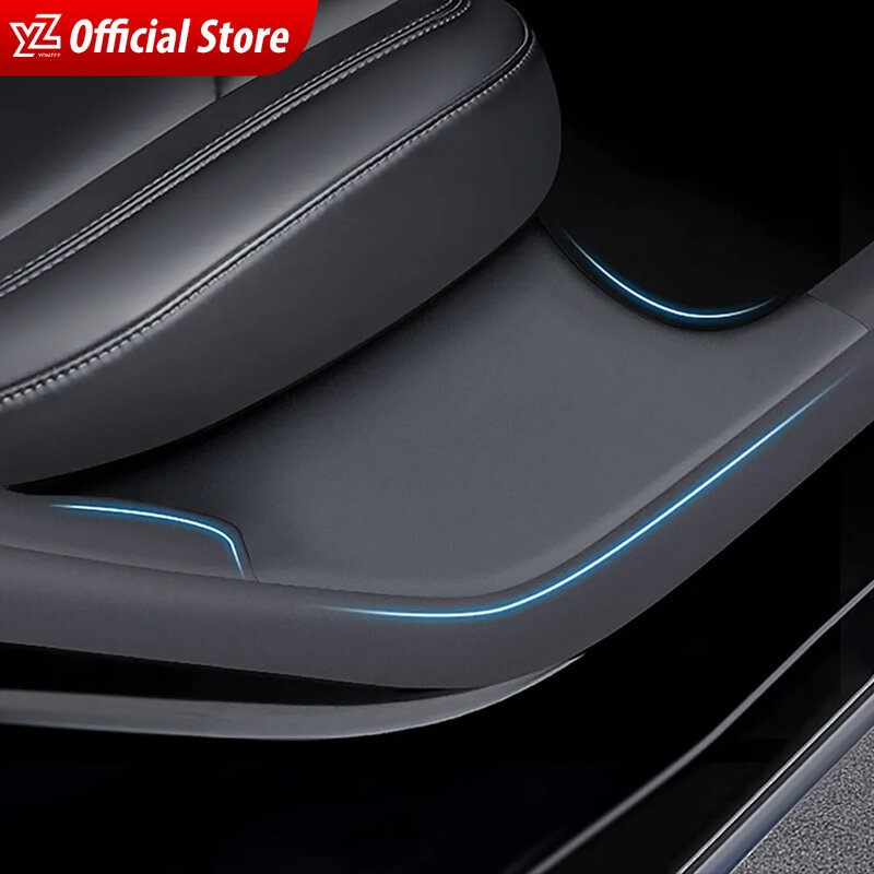 YZ-Carro Frente Assento Track Proteção Capa, Sill Porta Traseira, Anti Chute Placa, Decoração Interior, Reajuste Acessórios, Tesla Modelo Y