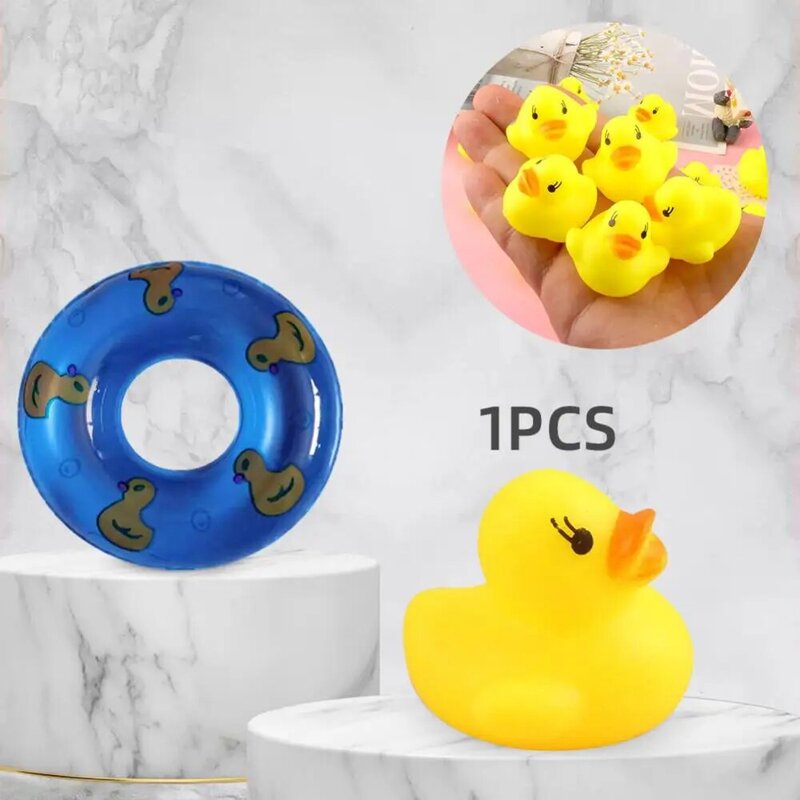 Игрушки для ванны маленькая Желтая утка классическая форма игрушки с зажимом и криком круг для плавания подарок на день рождения детская игра в воду мини