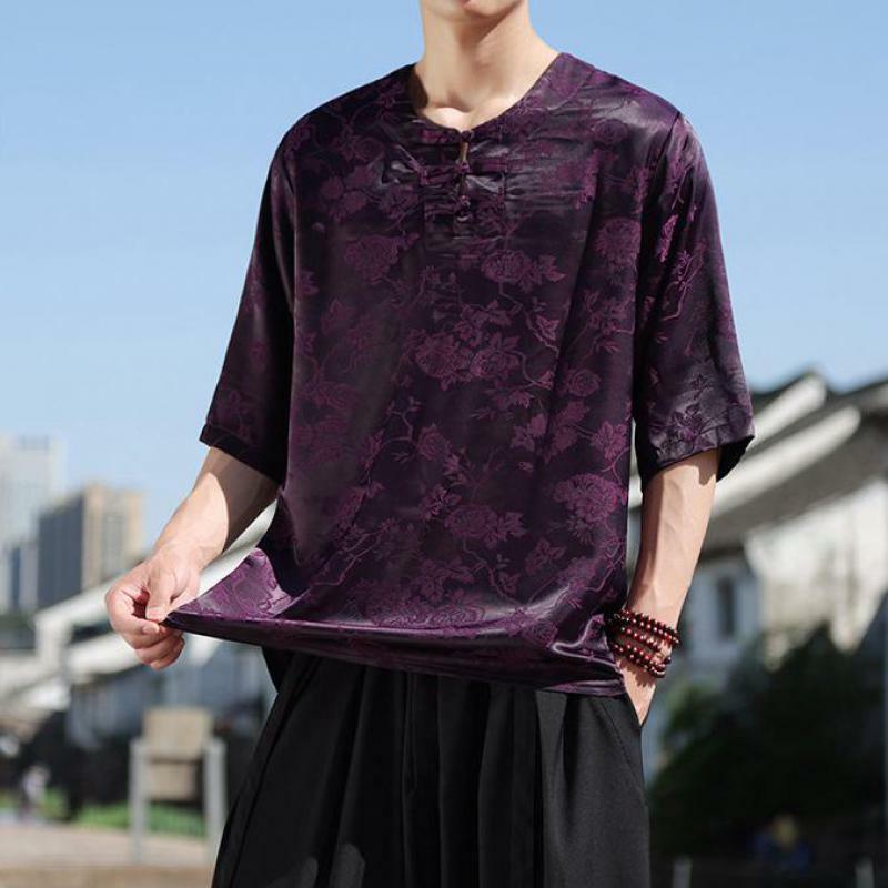 Camicia da uomo in stile cinese estivo 2024 manica corta top oversize hawaiano abbigliamento Streetwear abbigliamento di lusso di alta qualità M-5XL