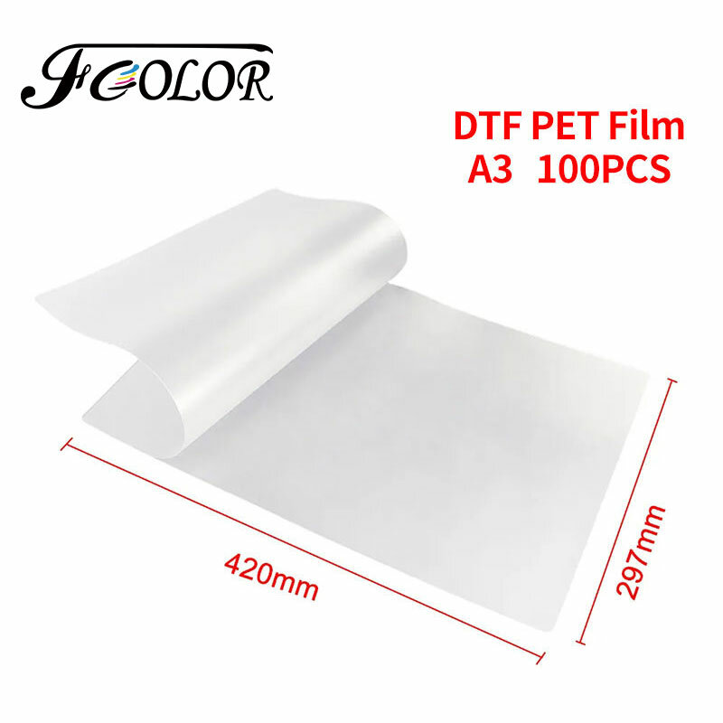 FCOLOR A3 DTF Film 50/100 DTF PET Film pellicola a trasferimento termico per stampante Epson XP600 DX5 DX6 1390 4720 L800 L805 L8050 L1800 DTF