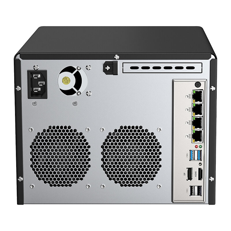 IKuaiOS-6-Bay N100 NAS, suporta NAS grátis, TrueNAS, Proxmox 2.5, 3.5-Polegada SATA, SSD, HDD, adequado para negócios domésticos, PCIe expansível x1