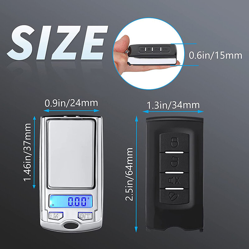 Digital Portable High Precision Mini Weight Scale Jewelry Balance Night Vision Electronic Led Accurate Car Key Household Flat