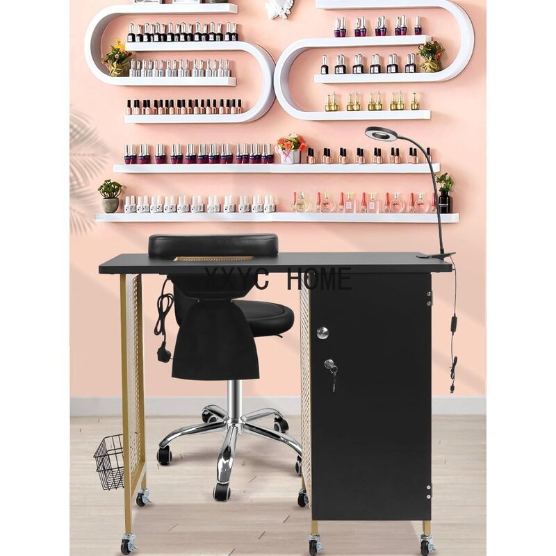 Kalolary Manicure Nail Table Mobile Nail Station with Nail Dust Collector