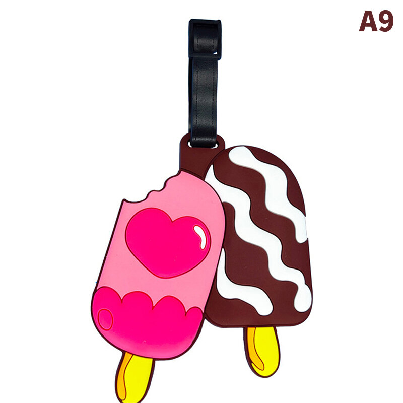 Tag bagasi PVC makanan buah es krim kreatif untuk tas Tag bagasi portabel Tag bagasi Boarding Label aksesoris perjalanan