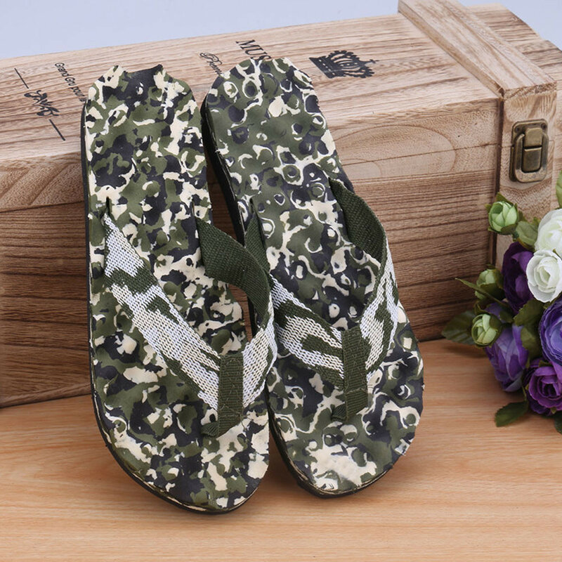 Men Camouflage Flip Flops Slippers Shoes Sandals Slipper indoor & outdoor Casual Men Non-Slip Beach Shoes sapato masculino