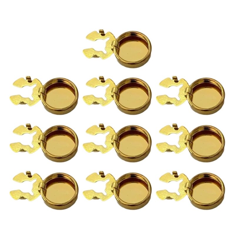 10 Stück Messing-Knopfabdeckungen, Manschettenknöpfe, goldfarben, runde Manschettenknopfabdeckung, Manschettenknöpfe-Set für