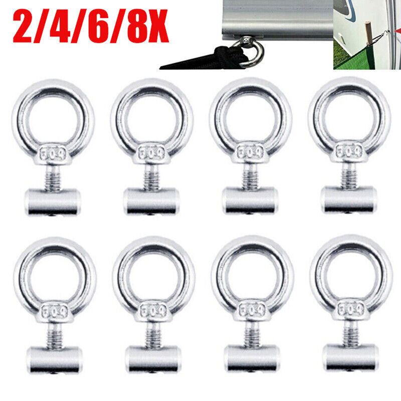 2/4/6/8pcs Stainless Steel Awning Rail Stoppers Silver 6mm Stops Motorhome Campervan  Awning Rail /Tarpaulin Stoppers