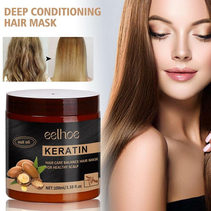 100ml Natural Repairing Keratin Hair Nourishing Hair Deep Conditioning Hair For Dry & Damaged Hair O4j8