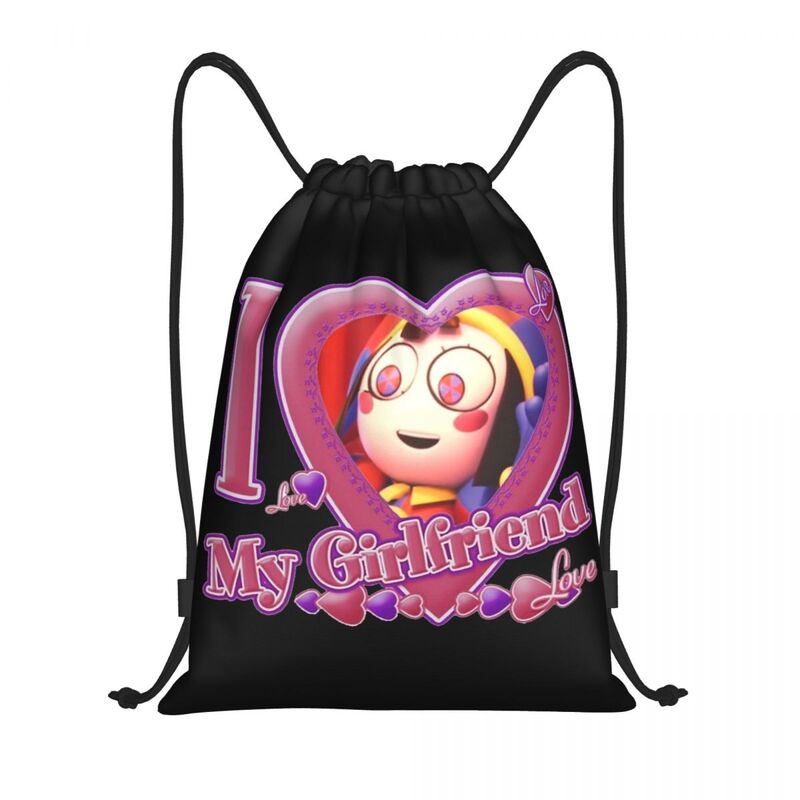 Pomni The Amazing Digital Circus Pack borse con coulisse zaino sportivo palestra Sackpack Cartoon Jester String Bags per l'esercizio