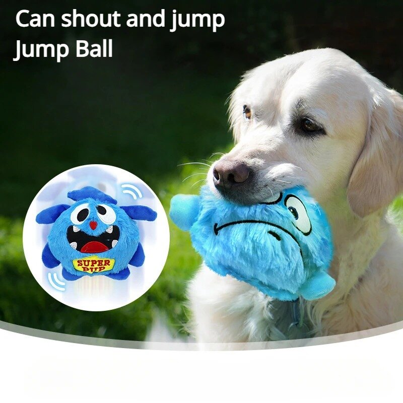 Interaktives Hundes pielzeug Monster Plüsch Sound Spielzeug schwingen Bounce Hund Spielzeug elektronische Vibration automatische große Hund Haustier liefert
