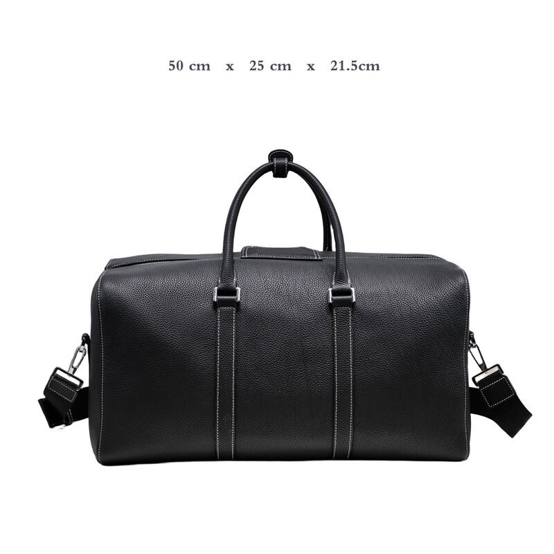 Bolsa de viagem de couro genuíno masculina, bolsa tiracolo mensageiro, mala casual de mão, alta capacidade, para laptop de 18"