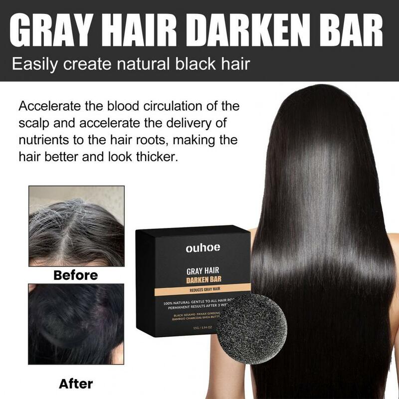 Natürlicher Shampoo-Riegel natürliches graues Haar Reverse Bar für eine gesunde Kopfhaut zirkulation nicht reizende Reparatur massage fördert das Haar