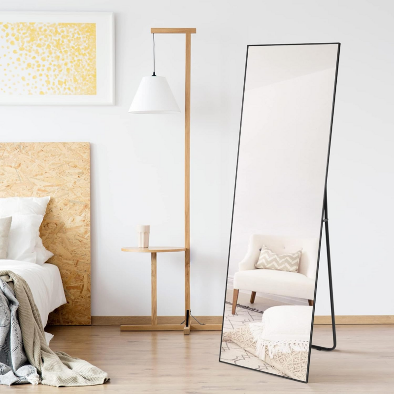 ENJOYBASICS 63"x20" Full Length Mirror with Stand, Large Body Mirror Hanging or Leaning Against Wall