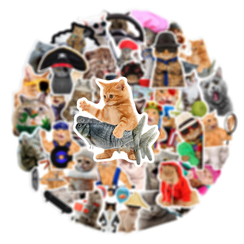 10/30/66 stücke Nette Lustige MEME Katze Aufkleber Kawaii Cartoon Tiere Decals Laptop Motorrad Koffer Notebook Wasserdicht aufkleber