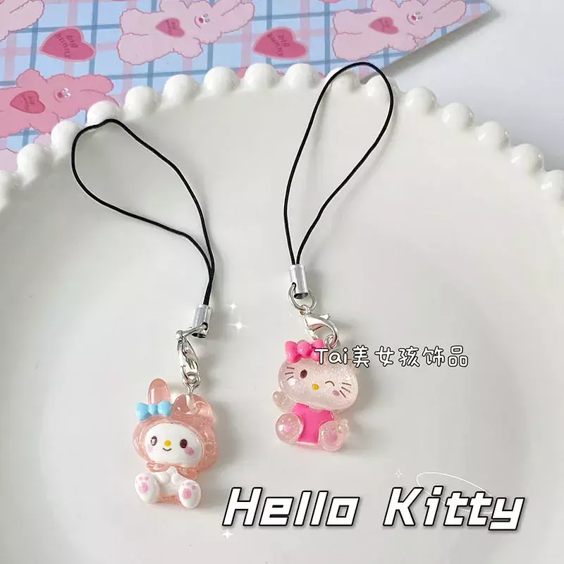 Anime meine Melodys Tasche Schlüssel bund Cartoon Cinnamon rolls Hallo Kittys niedlichen Telefon Anhänger girly Artikel Anhänger Seil Dekoration Geschenk