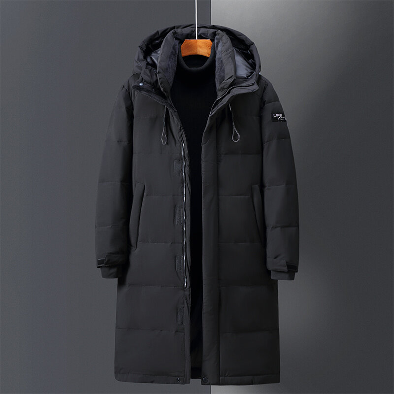 2023 Men's Winter Jacket Hood Feathers Puffer White Duck Long Down Men Black Parka Coat Warm Autumn Dack Thick Casual Top