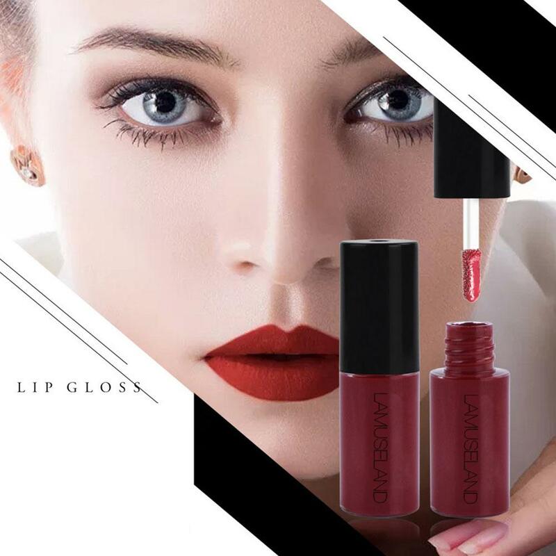 Mini Liquid Lip Gloss Waterproof Non-stick 24 Hours Lipstick Matte Lip Care Lasting Gloss Makeup Velvet Long Cosmetic H9B0