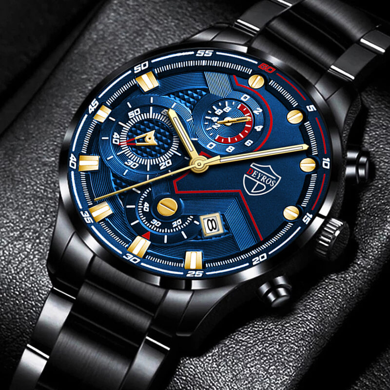 Luxus Marke Herren Sport Uhren Mode Männer Business Edelstahl Quarzuhr Mann Casual Leucht Uhr relogio masculino