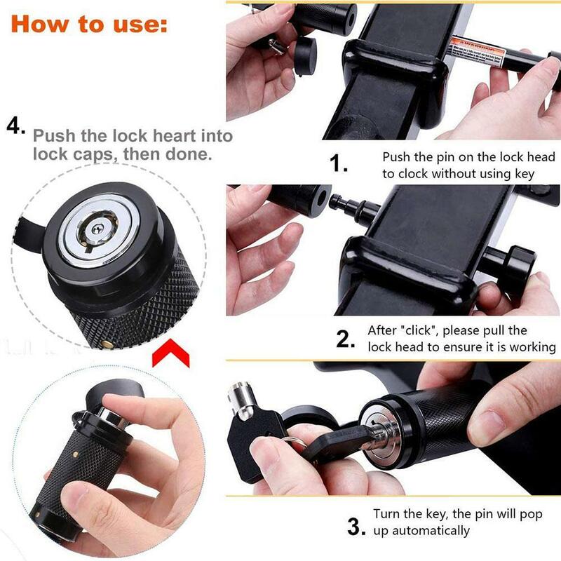 Ust-resistance Anti-theft Trailer Hitch Lock Trailer Padlock Lock Hook Coupler Protector Locks Hitch Security Tongue D1Y2