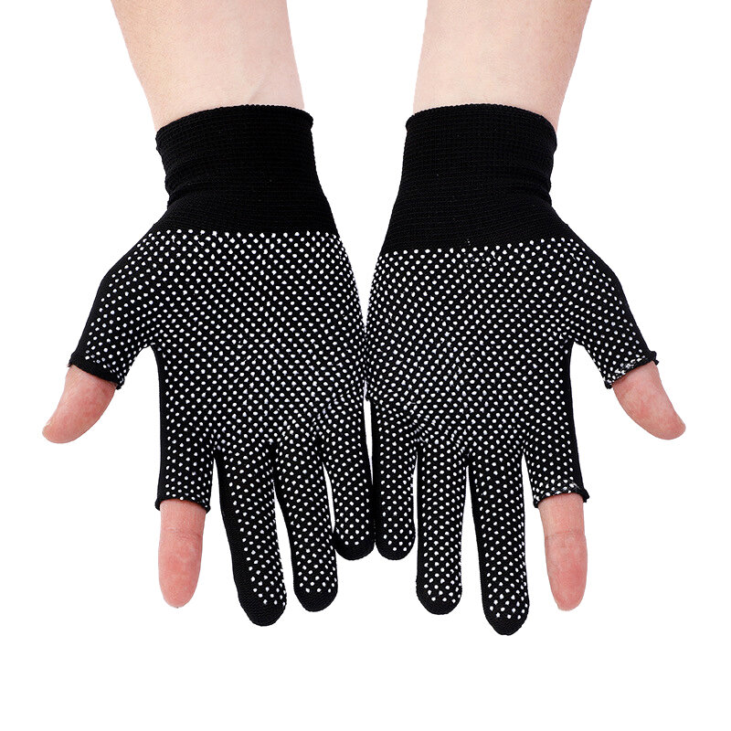 Sarung Tangan Nilon Layar Sentuh Antiselip Sarung Tangan Setengah Jari Tabir Surya Sejuk untuk Olahraga Kebugaran Luar Ruangan Musim Panas Wanita Pria dan Wanita