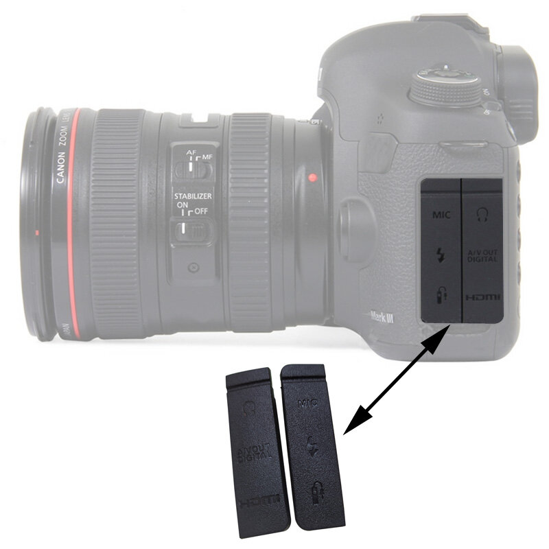 Cubierta inferior de puerta de goma USB para cámara Canon 400D 450D 500D 550D 600D 700D 650D 40D 60D 70D 50D 5D 6D 7D 5D2 5D3 600D 5D3 5D4