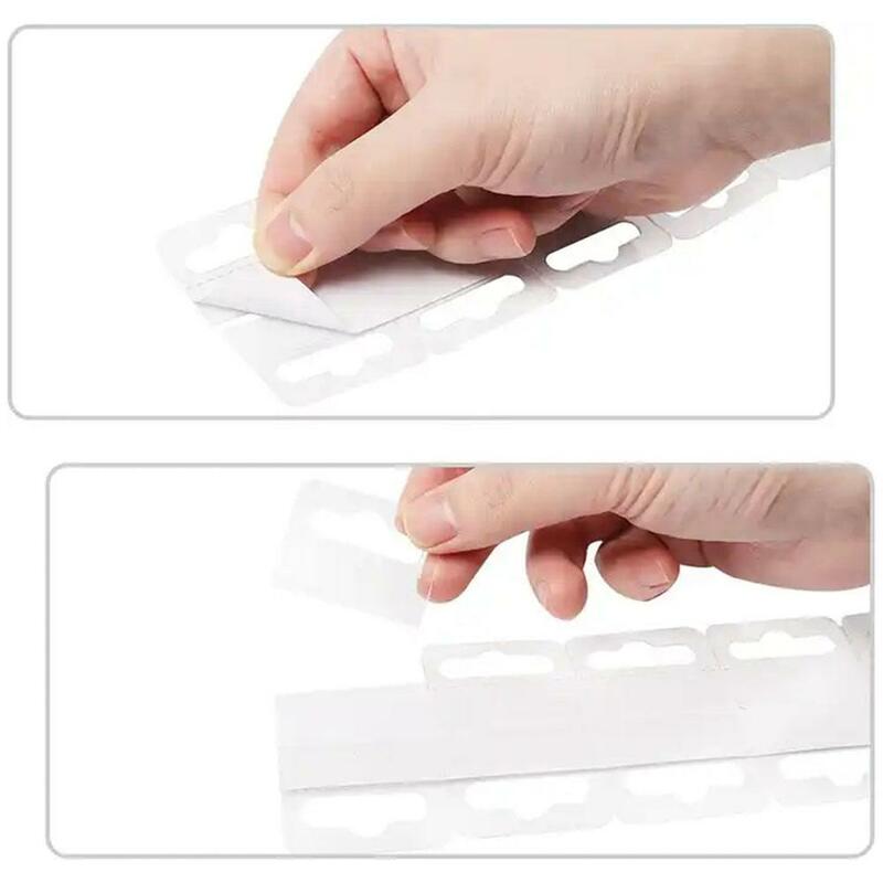 100 buah PVC Slot lubang perekat menggantung tab label kait untuk toko ritel Display Self-Adhesive menggantung tab