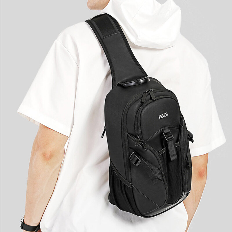 Prosta męska moda na torba na klatkę piersiowa z modą Chikage biznesowa torba Crossbody wielofunkcyjna torba Unisex o dużej pojemności