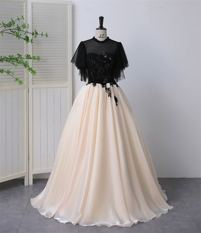 Ashley Gloria Black Prom Gown Quinceanera Dresses Luxury Party Dress Classic V-neck Ball Gown Customize 2023 Winter New