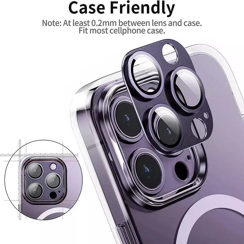 Metal câmera lente protetor vidro, HD lente traseira película protetora para iPhone 11