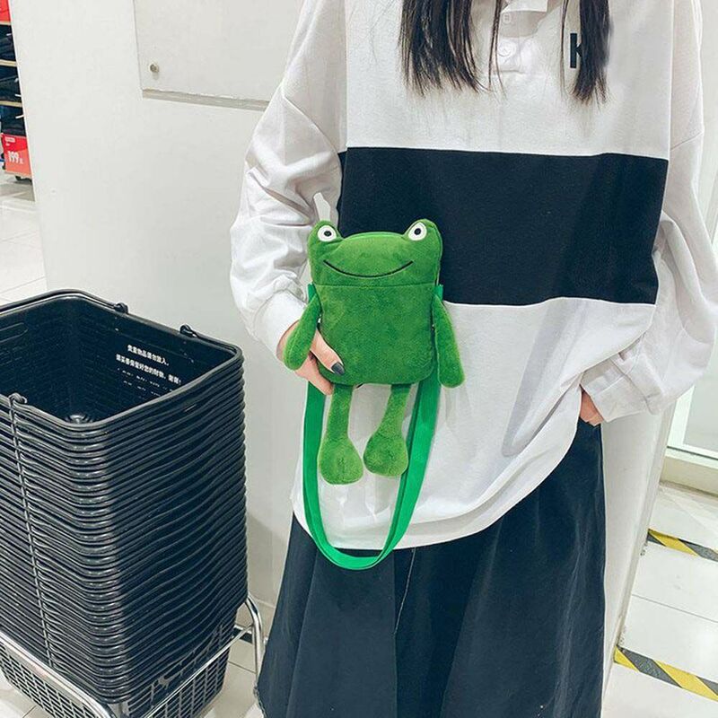Bolso de mano de estilo coreano para mujer, bolsa pequeña bonita de rana que combina con todo, regalo de juguete divertido e informal