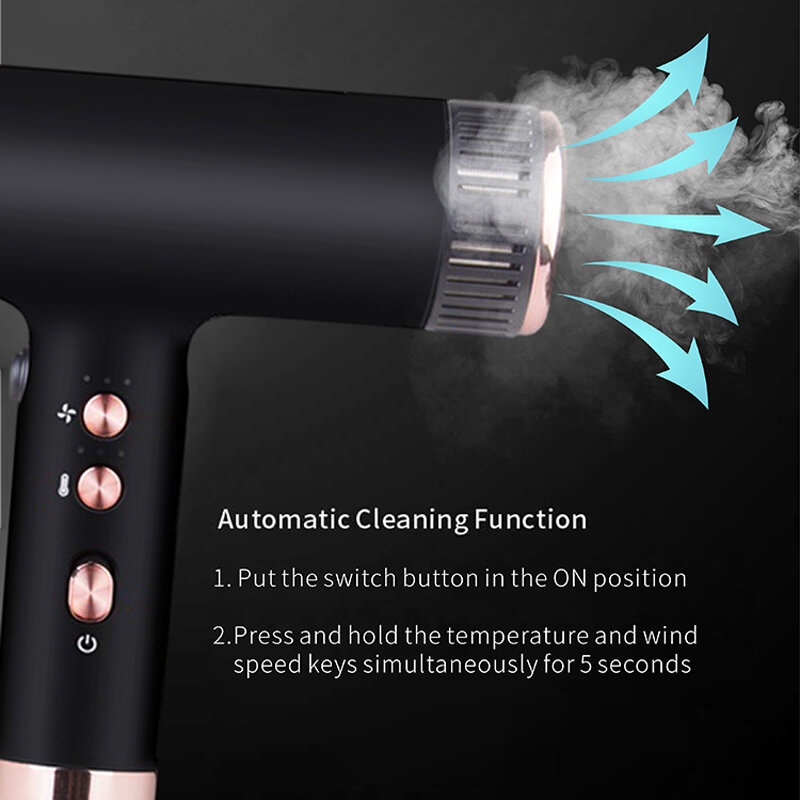 Profissional poderoso cabelo sem escova secador com BLDC Motor Hot Negative Ion Hairdryer