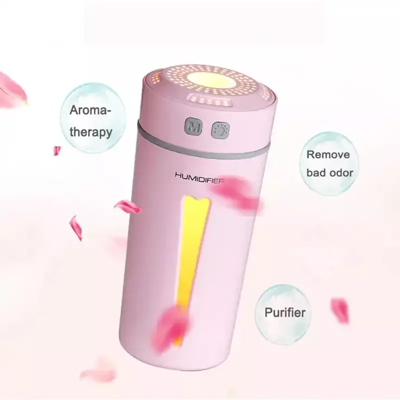 USB Essential Oil Difusor Aroma Umidificador, purificador de ar, pulverizador de névoa, 7 luzes LED, apto para escritório, carro, casa, quarto, estudo, 260ml