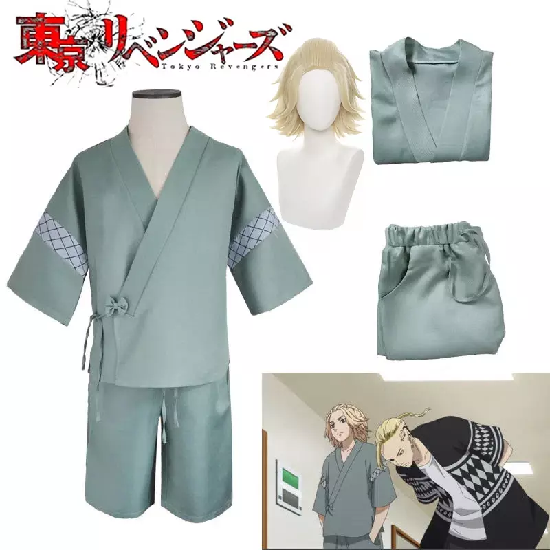 Anime mikey Tokyo Revengers Manjiro Sano Takemichi Hanagaki Cosplay Costume Japanese Kimono Cardigan Yukata Men Pajamas
