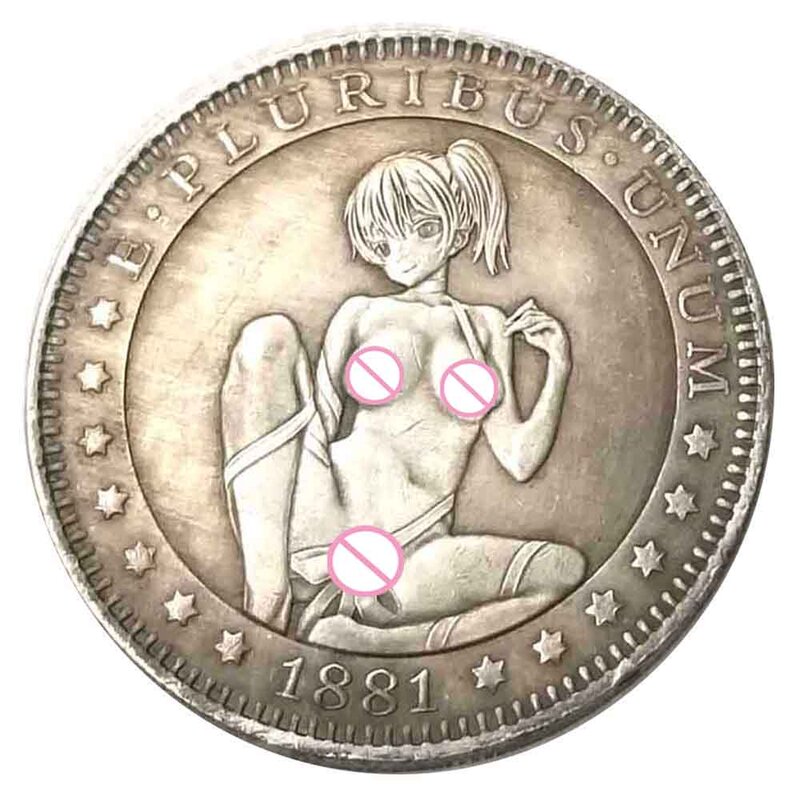 Lusso desiderio Liberty Girl 3D Art coppia monete romantico buona fortuna tasca moneta divertente moneta commemorativa moneta fortunata + sacchetto regalo