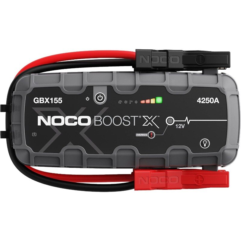 Boost X 울트라 세이프 휴대용 리튬 점프 스타터, 최대 10.0 리터 가스 및 8.0 리터 디젤 엔진용 케이블, GBX155, 4250A, 12V