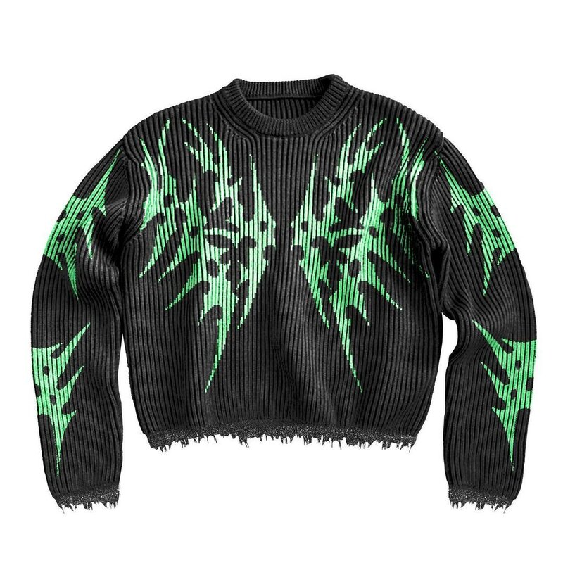 Модный брендовый свитер в американском ретро стиле Харадзюку, женский зимний теплый вязаный пуловер, одежда больших размеров y2k в стиле Харадзюку, хип-хоп для мужчин