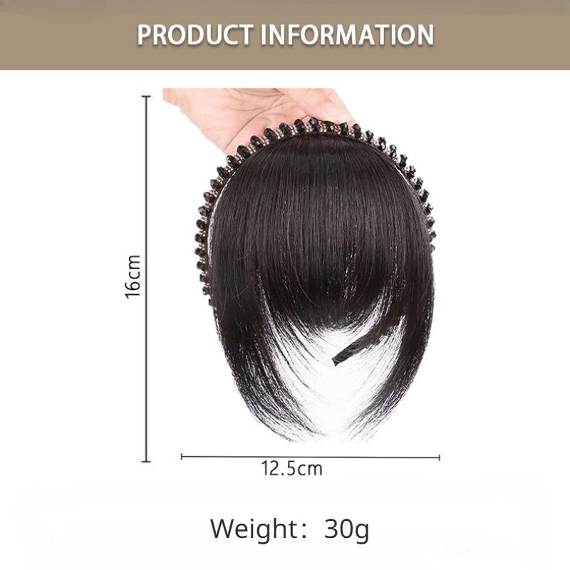 Modna grzywka frędzle z opaską z kryształu górskiego, która zmniejsza wiek stylizacji włosów dla kobiet, grzywka powietrzna do przedłużania włosów do codziennego użytku