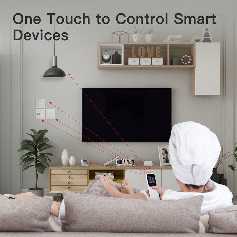 Wifi ir universelle fernbedienung zentrale steuerung drahtloser touchscreen handheld szene schalter tuya smart life für home automation