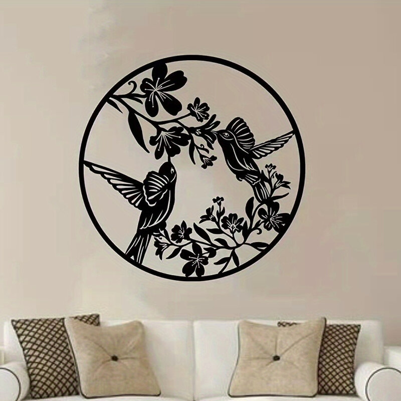 Branche Fleurs Oiseaux BLOWall Art ConfronDecor, Motifs évidés, Artisanat esthétique en métal, Tentures murales