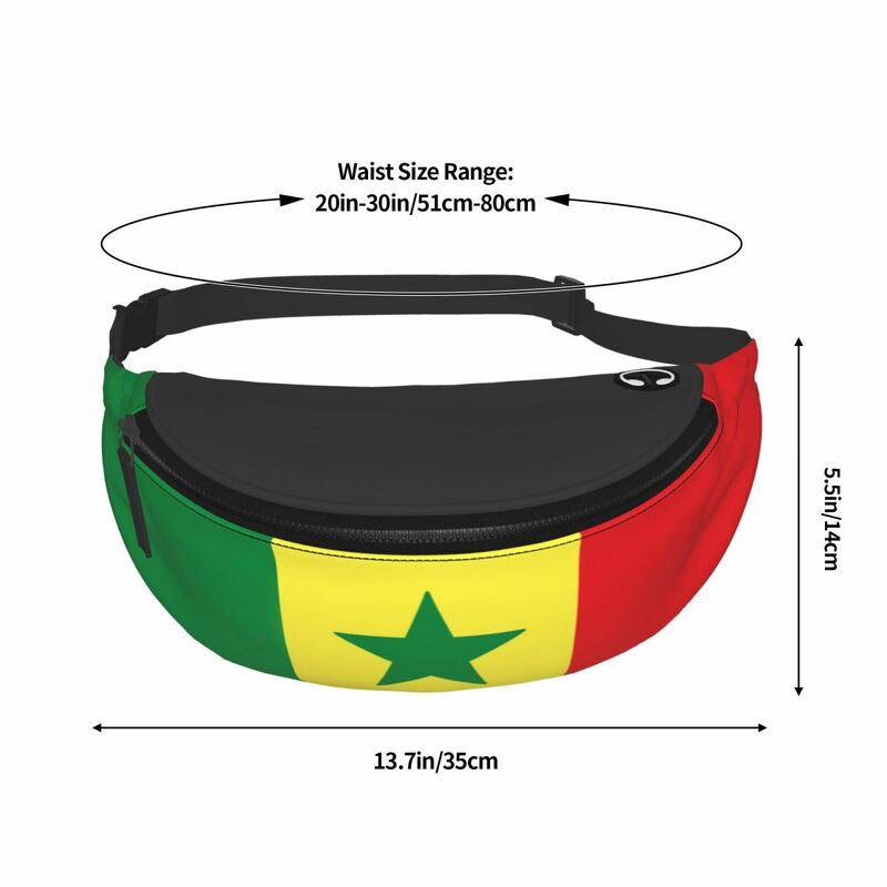 Riñonera de la bandera de Senegal, bolso Diagonal para busto, Unisex, tendencia