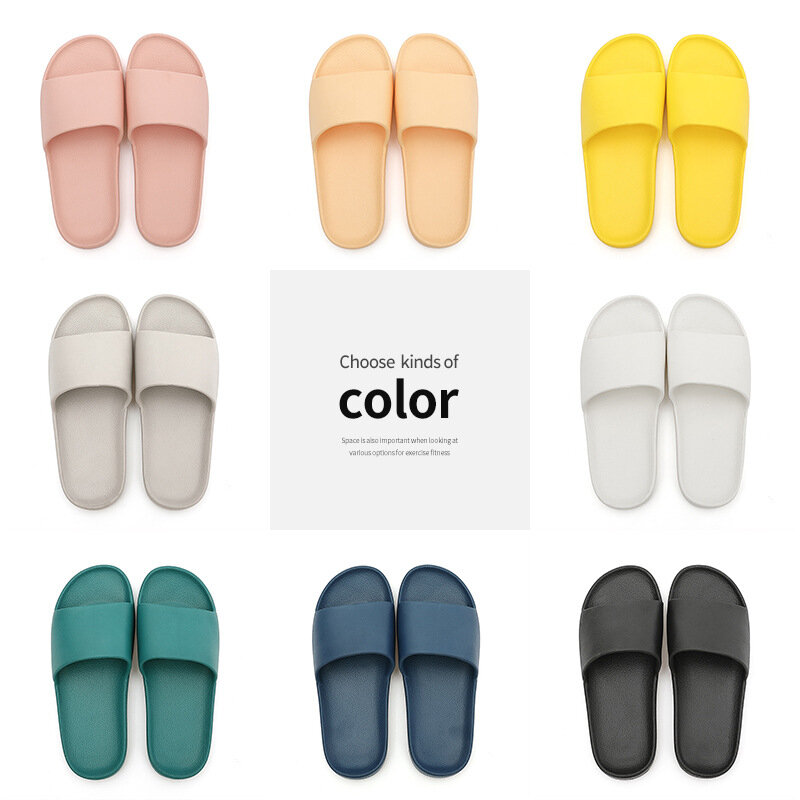 Comemore-Sandálias de praia para mulheres e homens, slides macios, sandálias femininas de lazer, sapatos de banheiro interno, verão, 2024