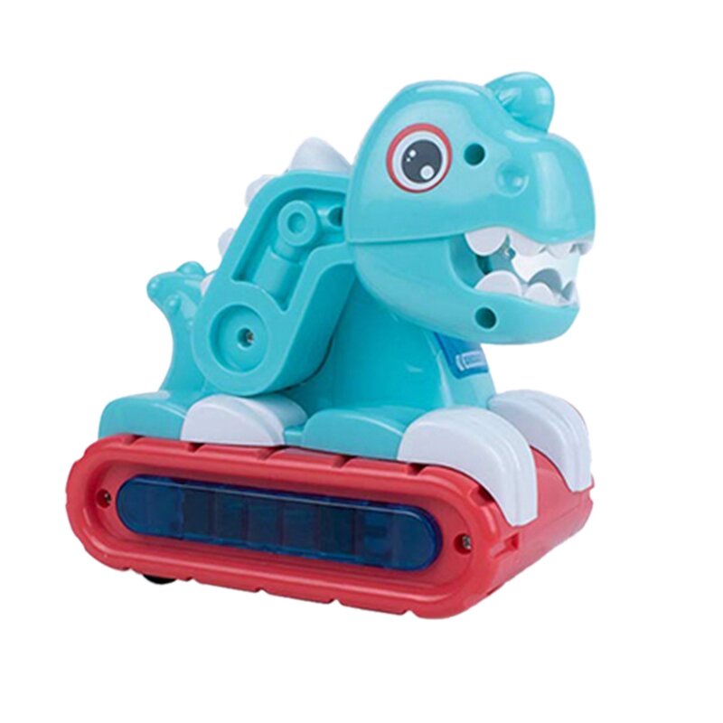 Mainan mobil dinosaurus musikal elektrik anak-anak dengan suara dan lampu mainan perkembangan bayi merangkak Dini