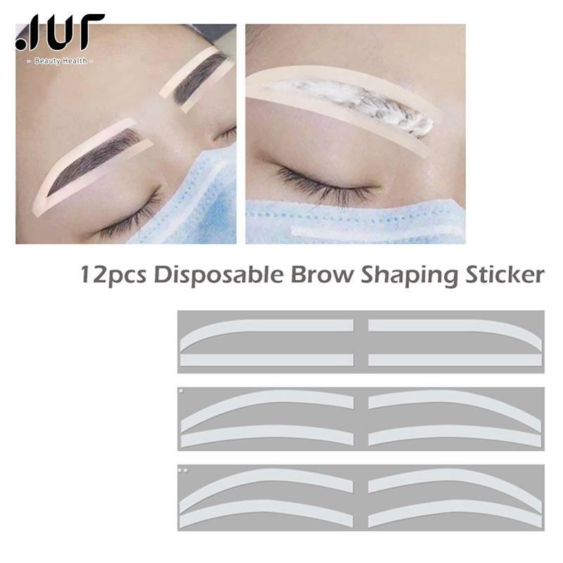 6 Pair Disposable Brow Shaping Sticker Drawing Guide Auxiliary Template Microblading Eyebrow Stencil PMU Makeup Tool Accessories