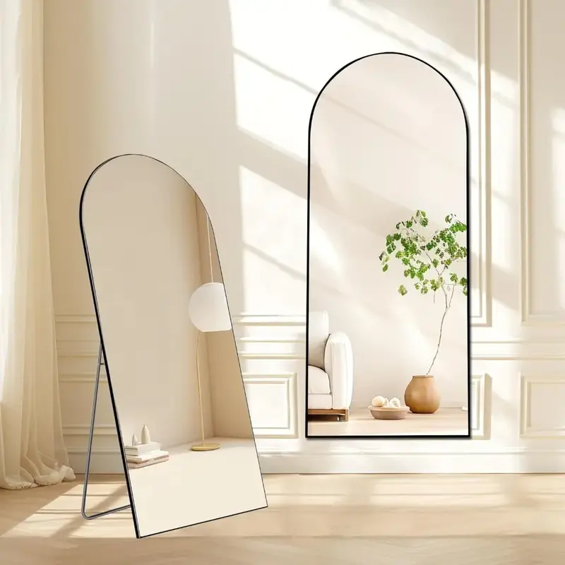 Miroir sur pied pleine longueur en arc de 71x24 pouces, miroir de sol debout, corps, grandes lumières, meubles de salon, maison, design moderne