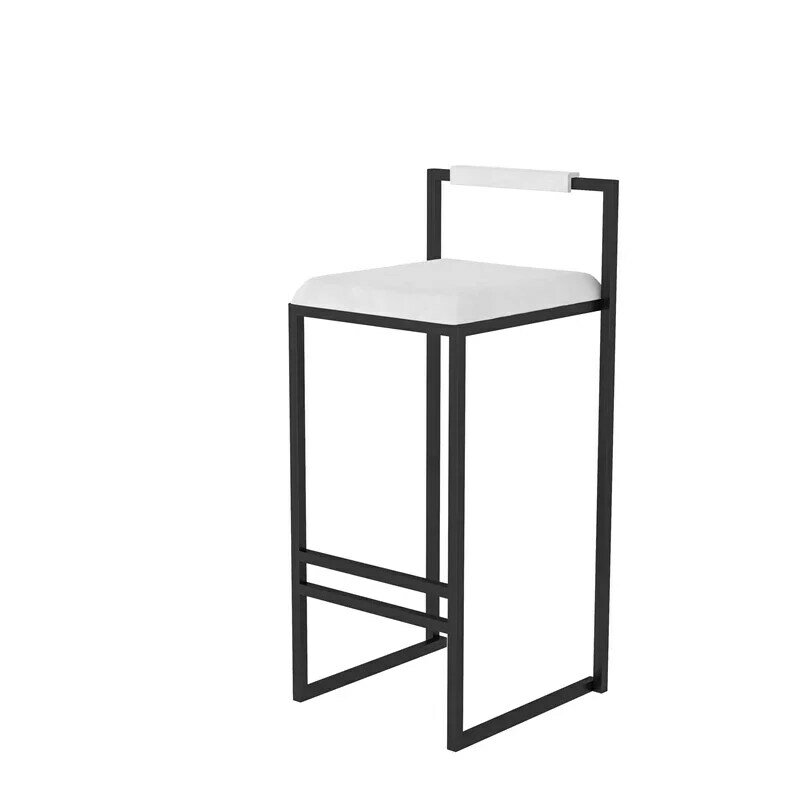 Барный стул в скандинавском стиле, фланелевые высокие стулья из железа, для дома, стул с подголовником, современная простота, обеденный стул высотой 65/75 см
