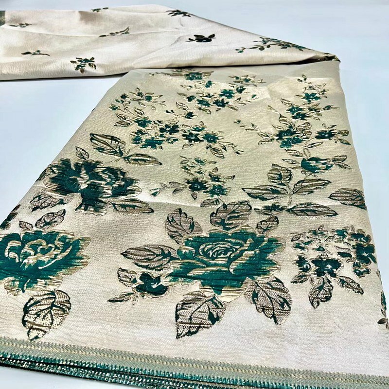 Tela de encaje de Damasco africano para novia, tejido de encaje francés Jacquard, tejido de brocado para boda TS2169, nuevo diseño
