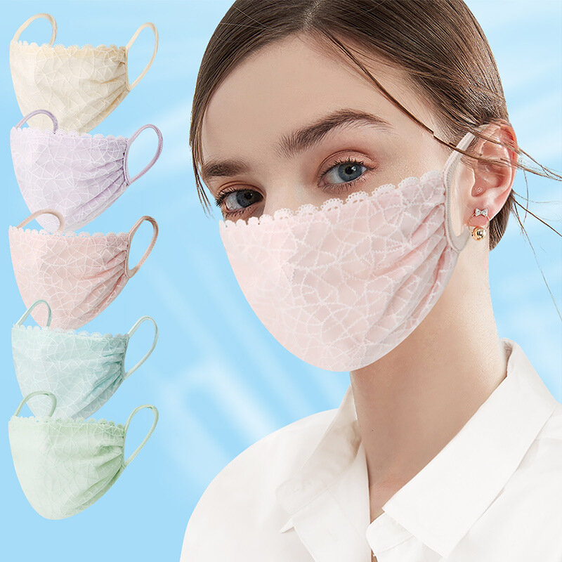 Adult Washable Lace Flower Cotton Cloth Face Mask Washable Reusable Comfy Breathable Face Shield Foggy Haze Pm2.5 Mascarilla